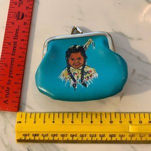 Vintage Native American girl coin purse